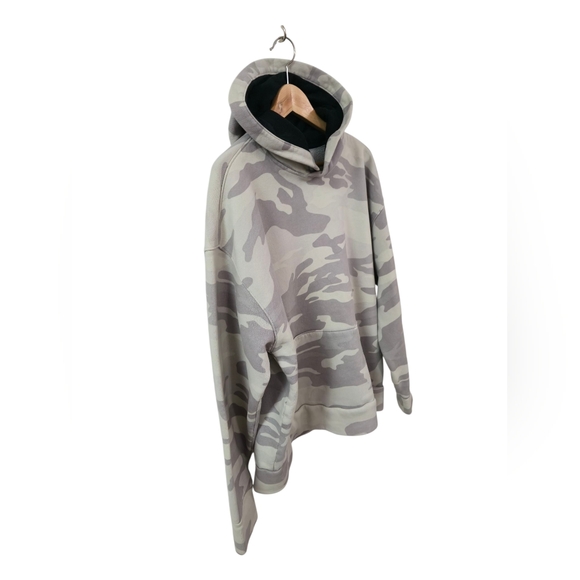 Hollister Hooded Sweatshirt Camouflage Oversized Gray Size Large - Picture 3 of 14
